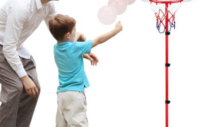 Juego de baloncesto portátil ajustable para niños con red y pelota